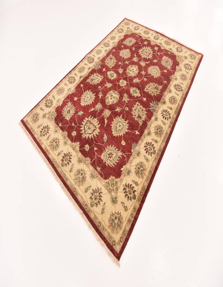 Detail image of  5' 7 x 8' 2  Hand Knotted Peshawar Ziegler Rug