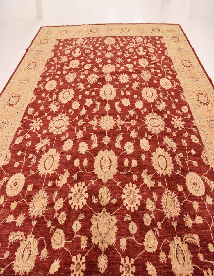 Detail image of  13' 5 x 17' 8  Hand Knotted Peshawar Ziegler Rug