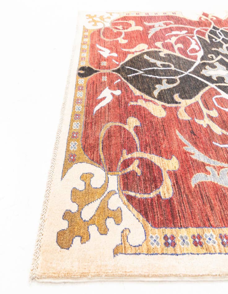 Detail image of  5' 8 x 7' 8  Hand Knotted Peshawar Ziegler Rug