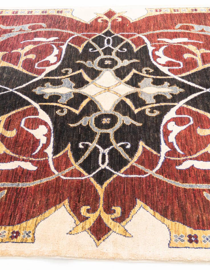 Detail image of  5' 8 x 7' 8  Hand Knotted Peshawar Ziegler Rug