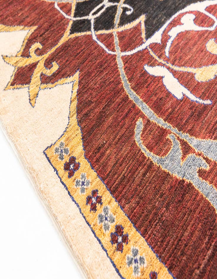 Detail image of  5' 8 x 7' 8  Hand Knotted Peshawar Ziegler Rug