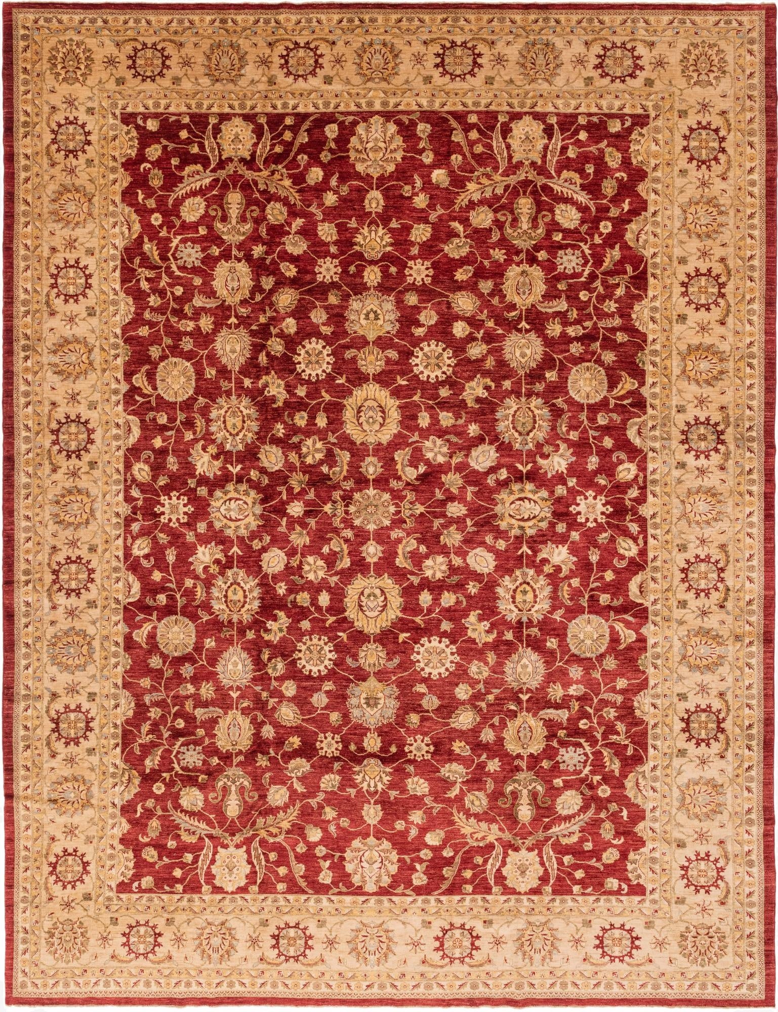  13' 1 x 17' 2  Hand Knotted Peshawar Ziegler Rug