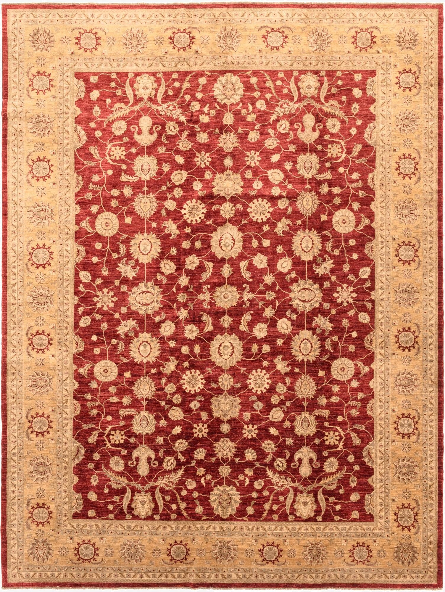  13' 5 x 17' 8  Hand Knotted Peshawar Ziegler Rug