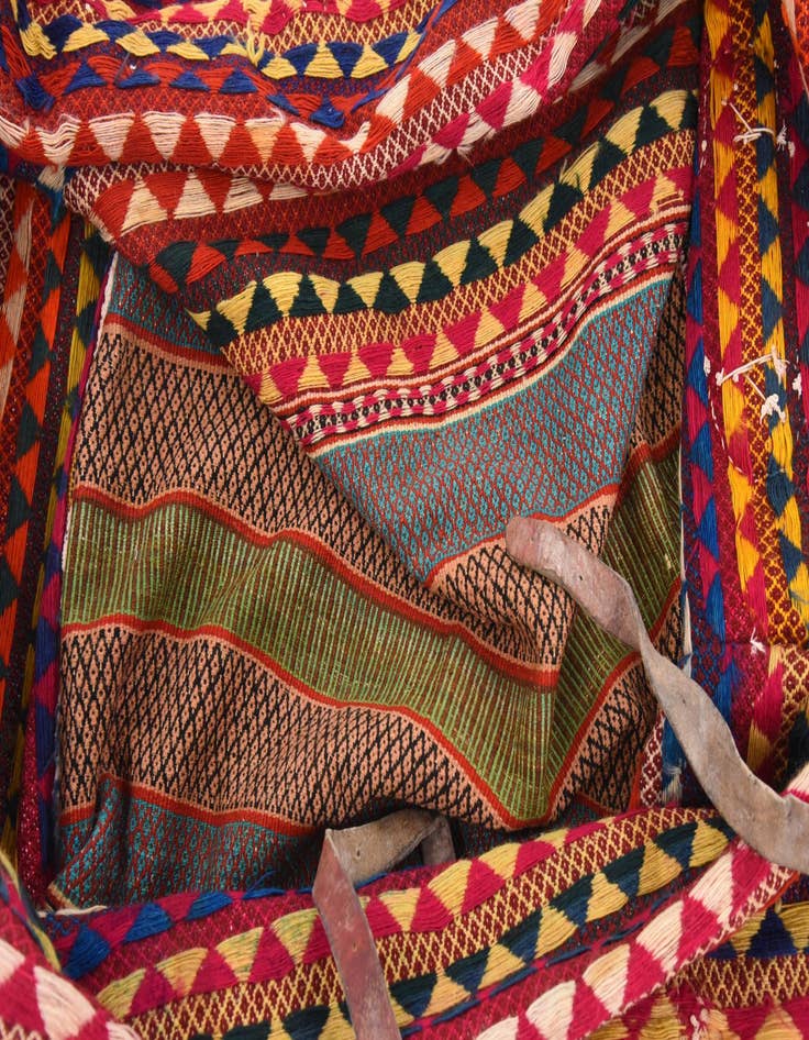 Detail image of 6' 10 x 8' Hand Woven Saddle Bag Wool Rug