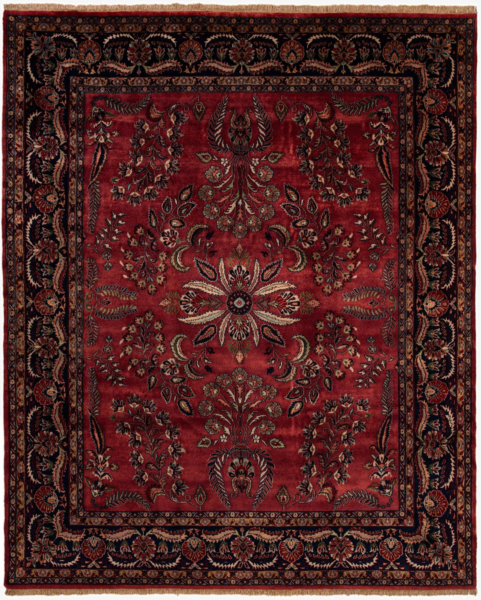  8' 2 x 10' 1  Hand Knotted Sarough Oriental Wool Rug