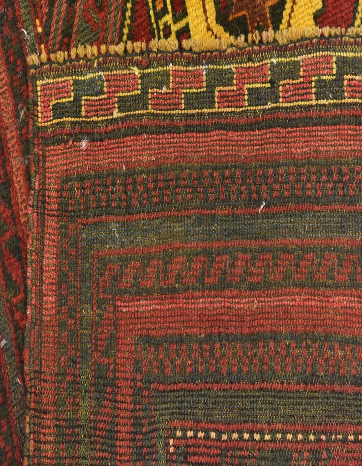 Detail image of  2' 10 x 4' 1  Hand Knotted Sumak Wool Rug