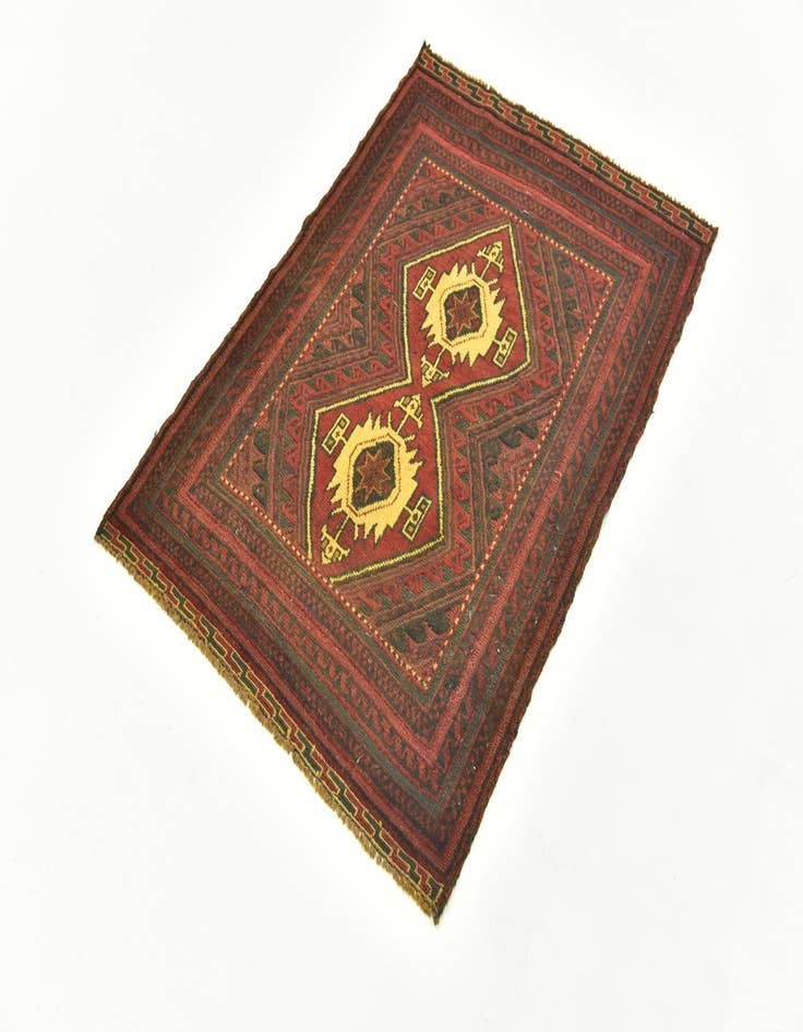 Detail image of  2' 10 x 4' 1  Hand Knotted Sumak Wool Rug