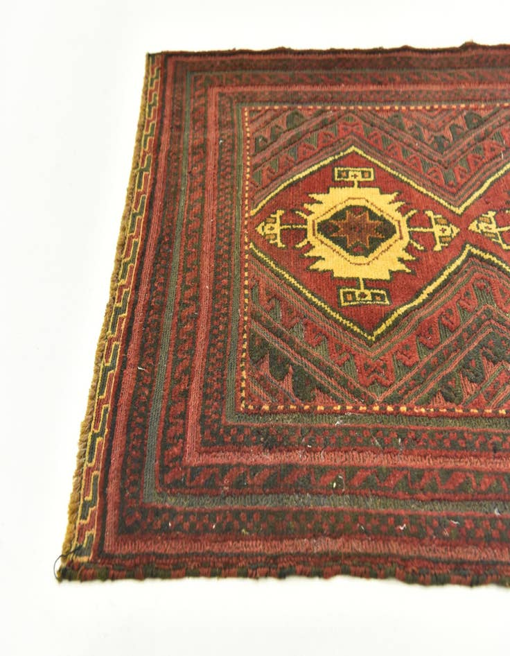 Detail image of  2' 10 x 4' 1  Hand Knotted Sumak Wool Rug