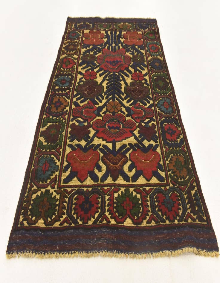 Detail image of  2' 9 x 4' 6  Hand Knotted Sumak Wool Rug