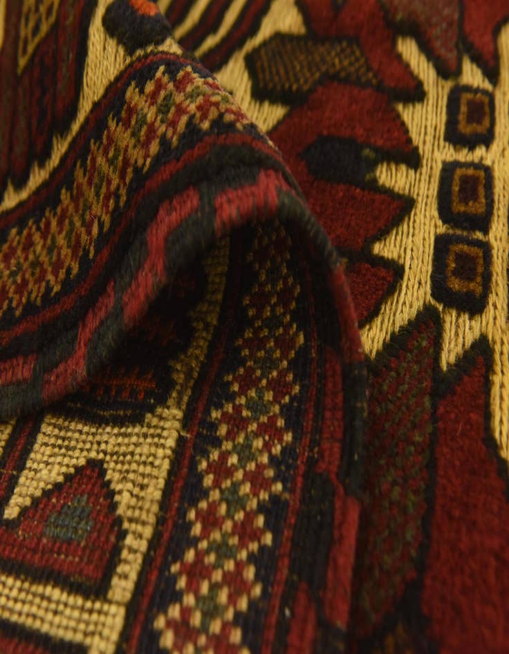 Detail image of  4' 2 x 6' 4  Hand Knotted Sumak Wool Rug