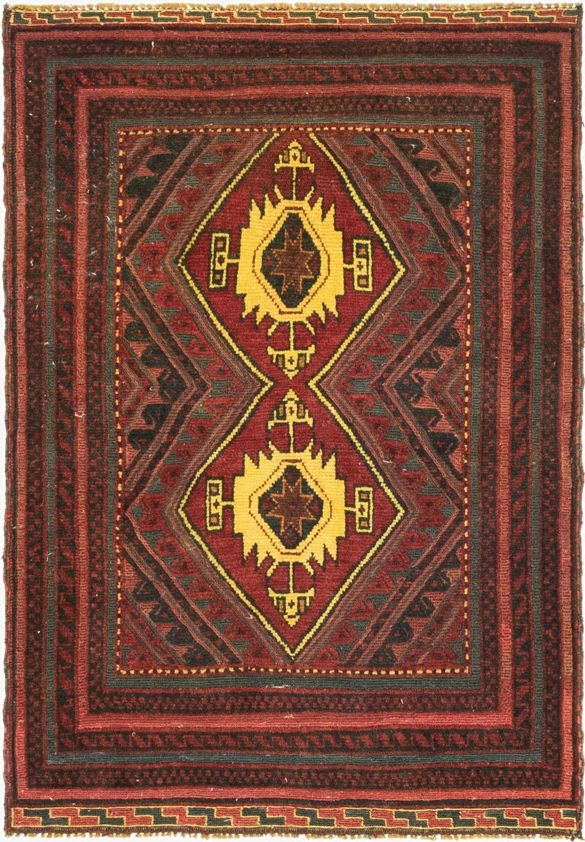  2' 10 x 4' 1  Hand Knotted Sumak Wool Rug