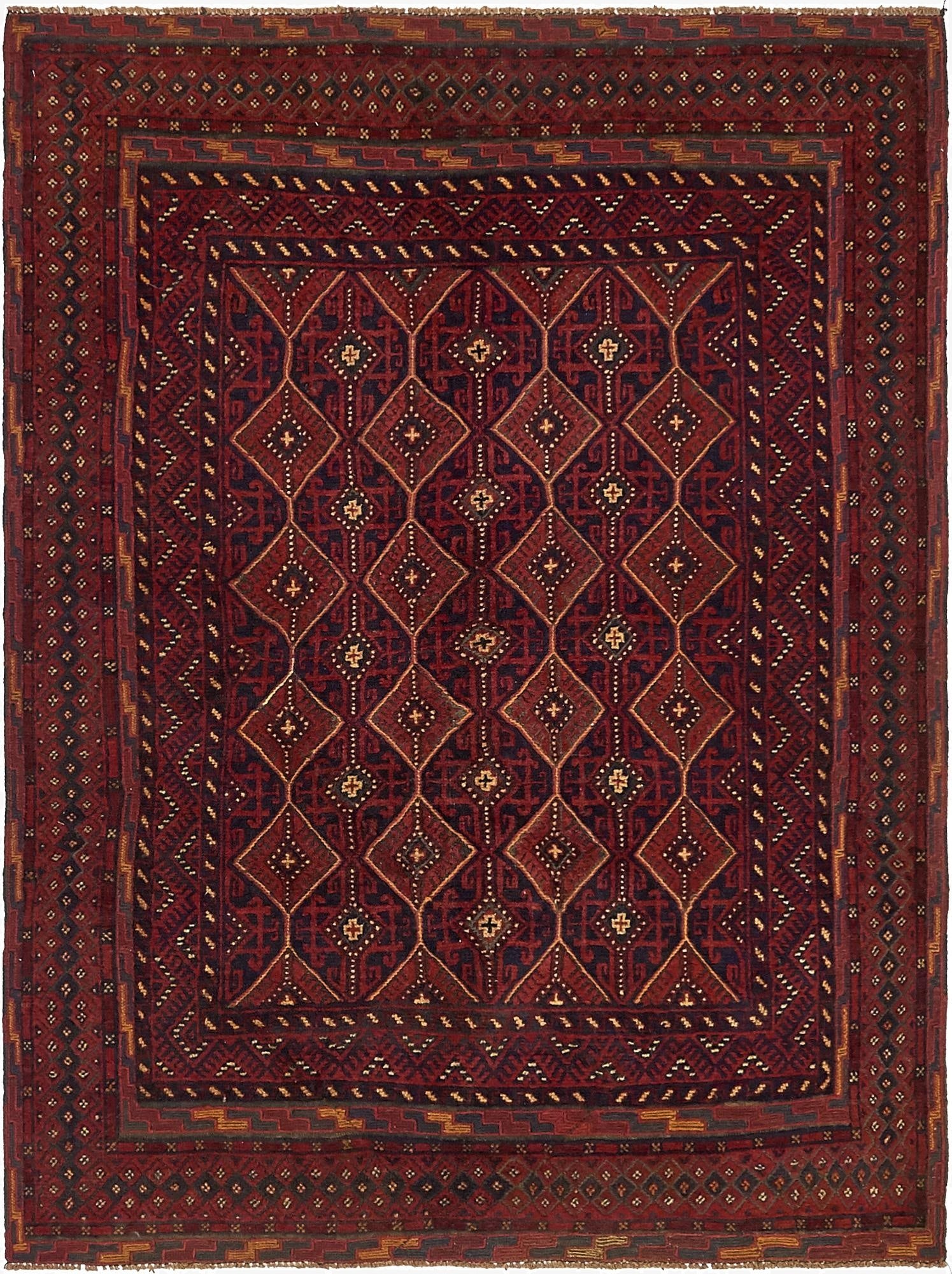  4' 8 x 6' 2  Hand Knotted Sumak Wool Rug
