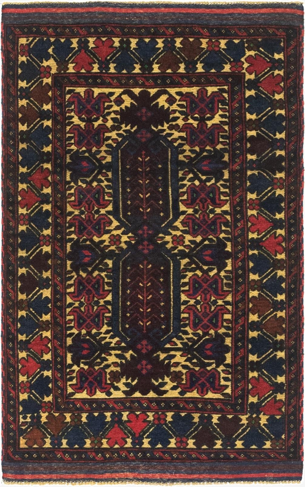  2' 10 x 4' 8  Hand Knotted Sumak Wool Rug