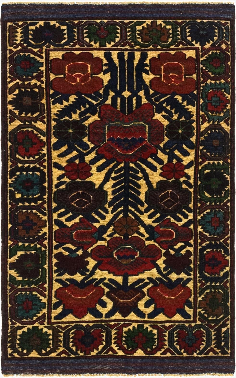  2' 9 x 4' 6  Hand Knotted Sumak Wool Rug