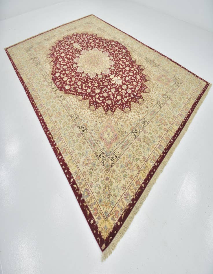 Detail image of  9' 9 x 13' 6  Hand Knotted Tabriz Persian Rug