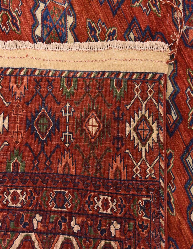 Detail image of  9' 10 x 13' 2  Hand Knotted Torkaman Wool Rug