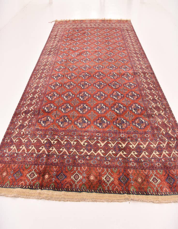 Detail image of  9' 10 x 13' 2  Hand Knotted Torkaman Wool Rug