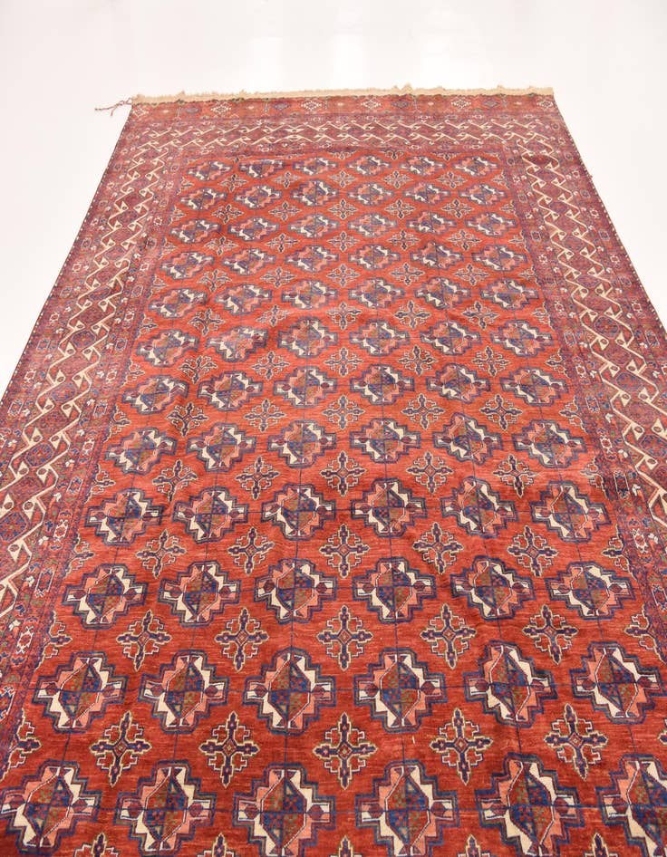 Detail image of  9' 10 x 13' 2  Hand Knotted Torkaman Wool Rug