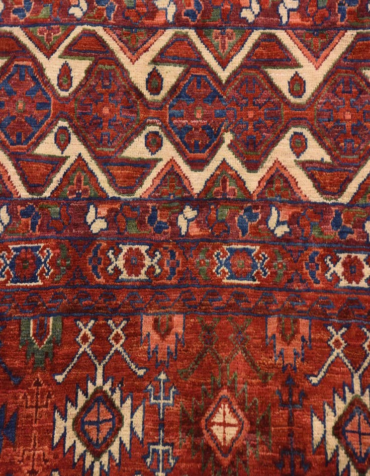 Detail image of  9' 10 x 13' 2  Hand Knotted Torkaman Wool Rug