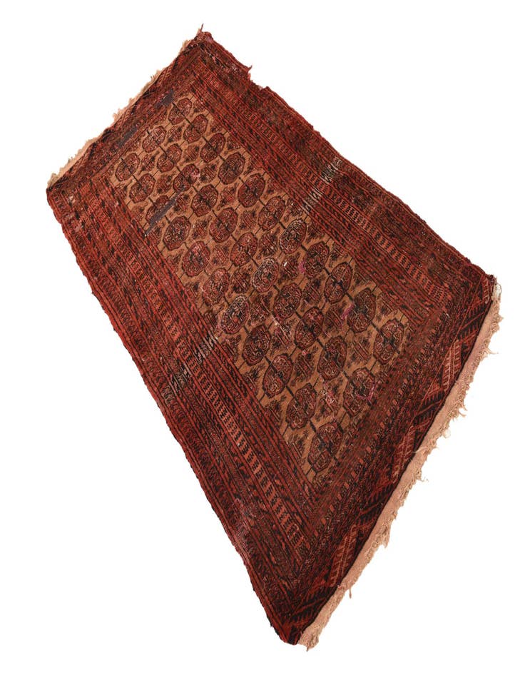 Detail image of 2' 9 x 4' 9 Hand Knotted Torkaman Persian Wool Rug