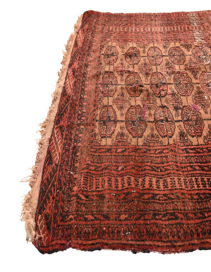 Detail image of 2' 9 x 4' 9 Hand Knotted Torkaman Persian Wool Rug