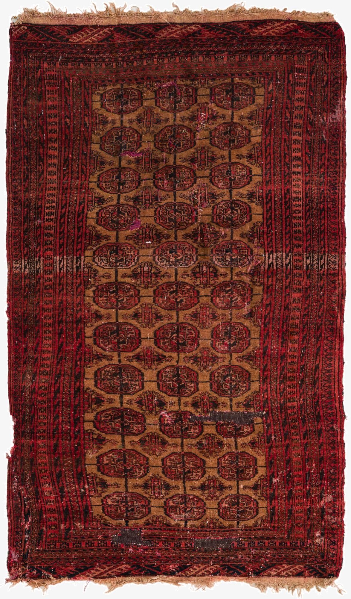  2' 9 x 4' 9  Hand Knotted Torkaman Persian Wool Rug