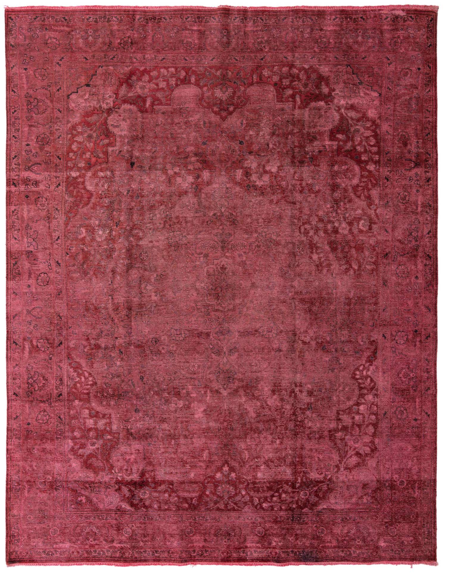 A large 10x13 rectangular red wool rug featuring a faded Persian medallion and border pattern, suitable for a living room.