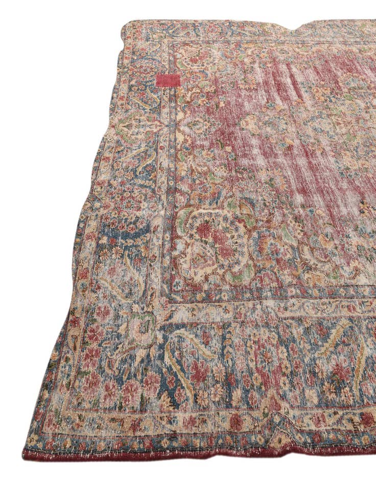 Detail image of  9' 8 x 13'  Hand Knotted Ultra Vintage Persian Wool Rug