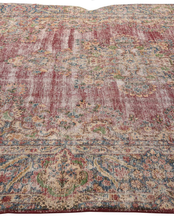 Detail image of  9' 8 x 13'  Hand Knotted Ultra Vintage Persian Wool Rug