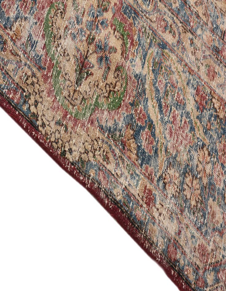 Detail image of  9' 8 x 13'  Hand Knotted Ultra Vintage Persian Wool Rug