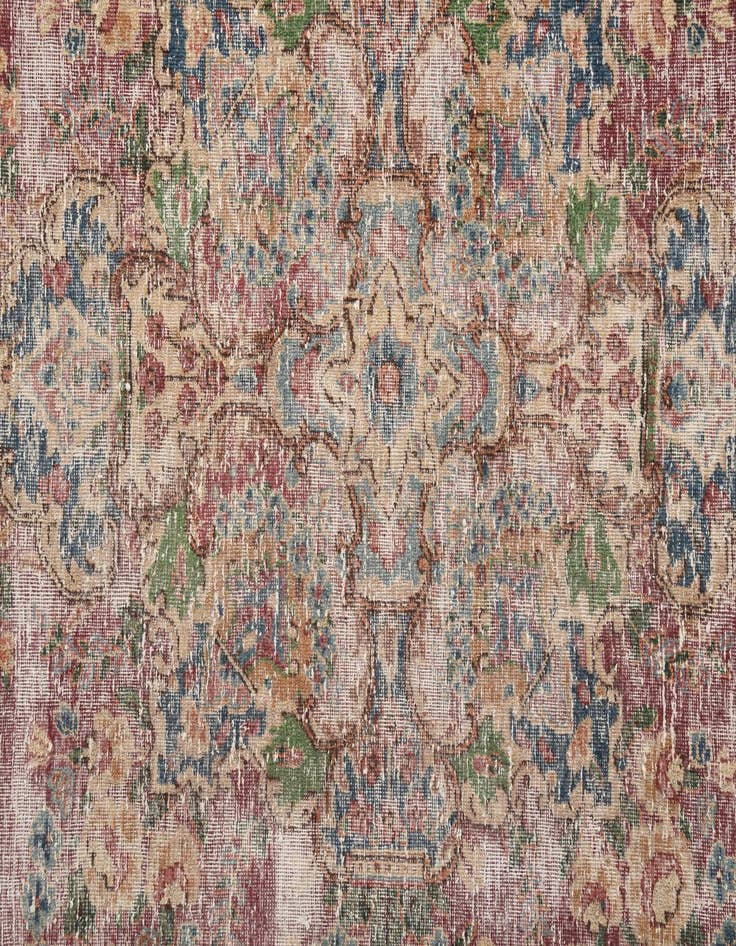 Detail image of  9' 8 x 13'  Hand Knotted Ultra Vintage Persian Wool Rug