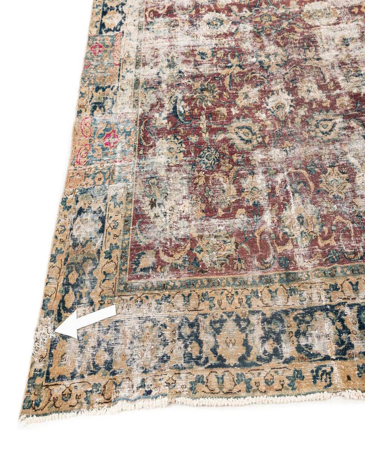 Detail image of  8' x 10' 8  Hand Knotted Ultra Vintage Persian Wool Rug