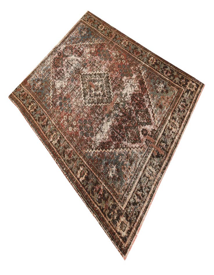 Detail image of  4' 3 x 6'  Hand Knotted Ultra Vintage Persian Wool Rug