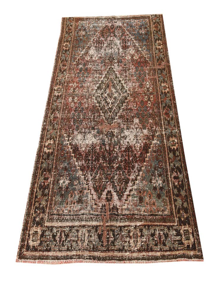 Detail image of  4' 3 x 6'  Hand Knotted Ultra Vintage Persian Wool Rug