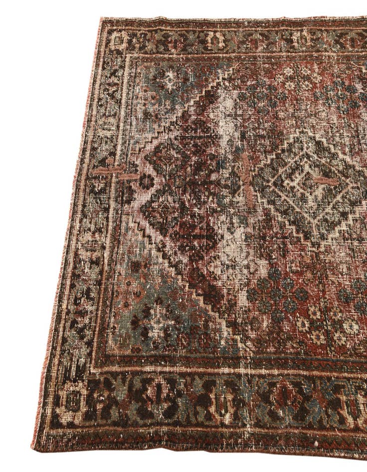 Detail image of  4' 3 x 6'  Hand Knotted Ultra Vintage Persian Wool Rug