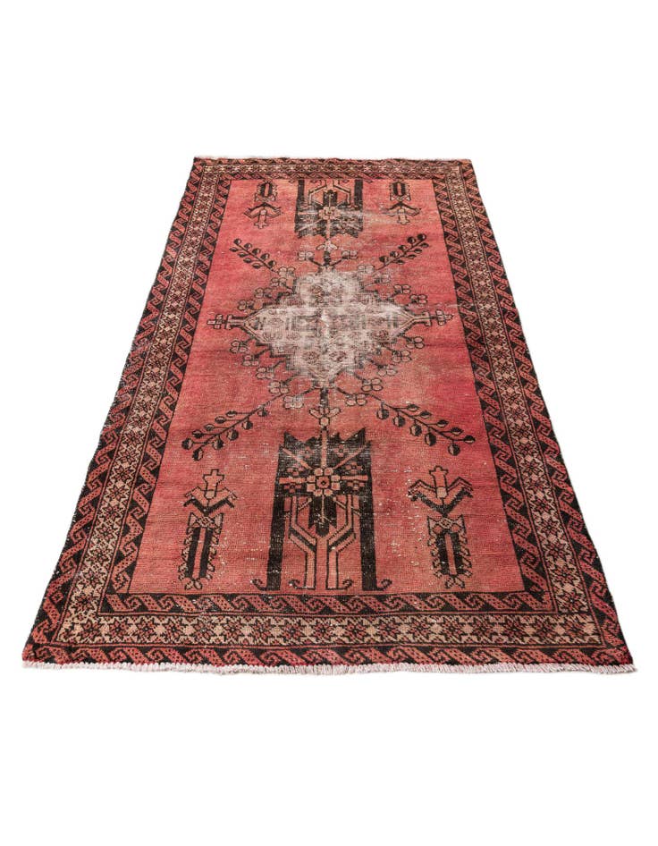 Detail image of  3' 9 x 6' 9  Hand Knotted Ultra Vintage Persian Wool Rug