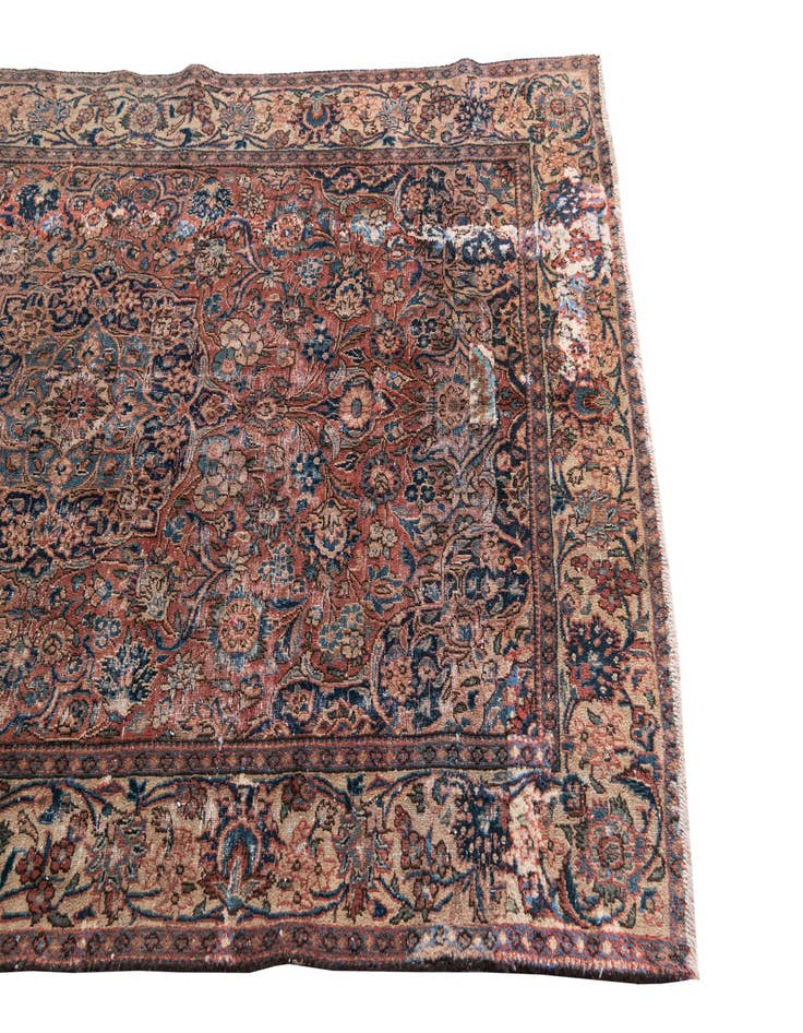 Detail image of  4' 3 x 6' 7  Hand Knotted Ultra Vintage Persian Wool Rug