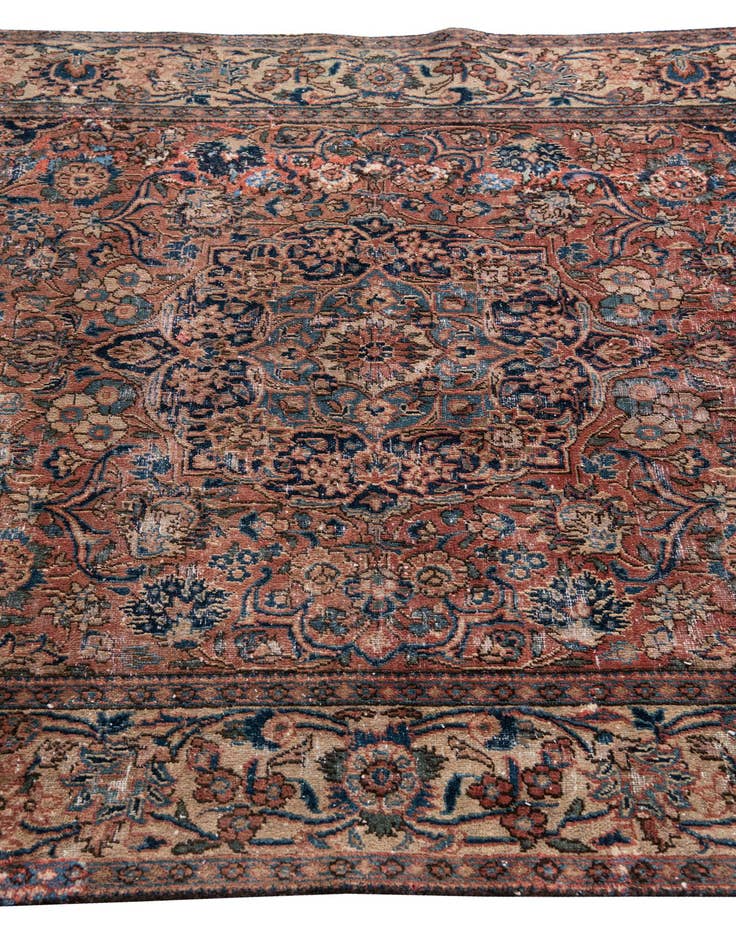 Detail image of  4' 3 x 6' 7  Hand Knotted Ultra Vintage Persian Wool Rug