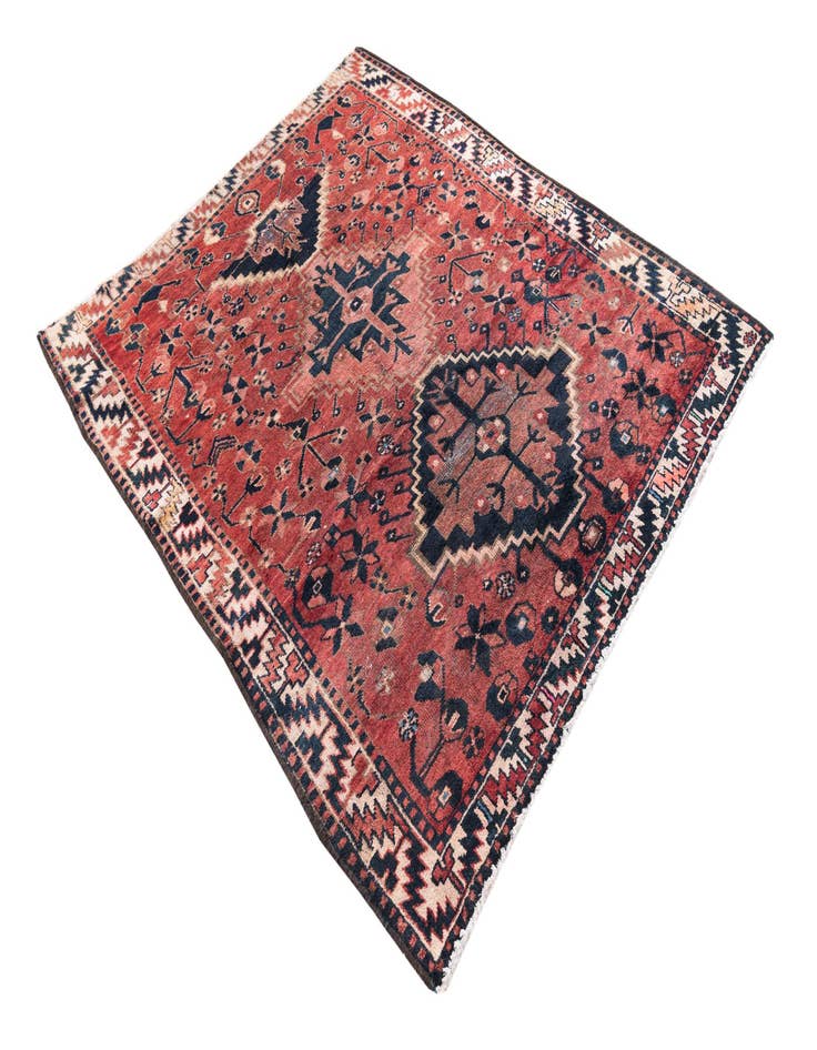 Detail image of  4' 10 x 5' 8  Hand Knotted Ultra Vintage Persian Wool Rug