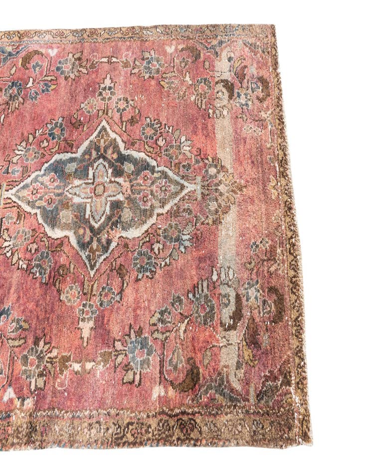 Detail image of  3' 5 x 5'  Hand Knotted Ultra Vintage Persian Wool Rug