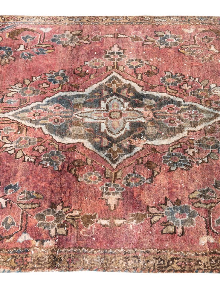 Detail image of  3' 5 x 5'  Hand Knotted Ultra Vintage Persian Wool Rug