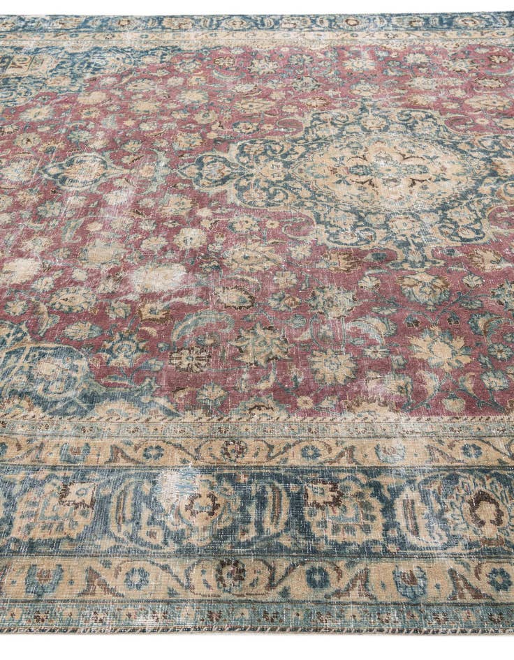 Detail image of  9' 5 x 10' 10  Hand Knotted Ultra Vintage Persian Wool Rug