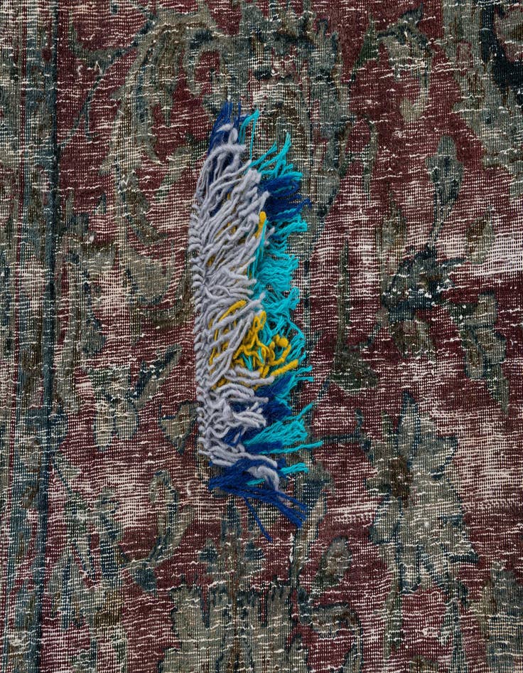 Detail image of  6' 4 x 9' 10  Hand Knotted Ultra Vintage Persian Wool Rug