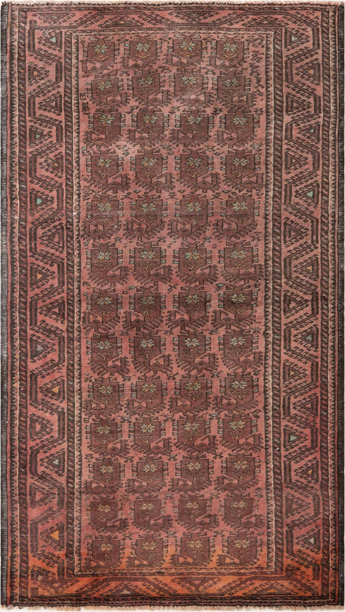  3' 7 x 6' 7  Hand Knotted Ultra Vintage Persian Wool Rug