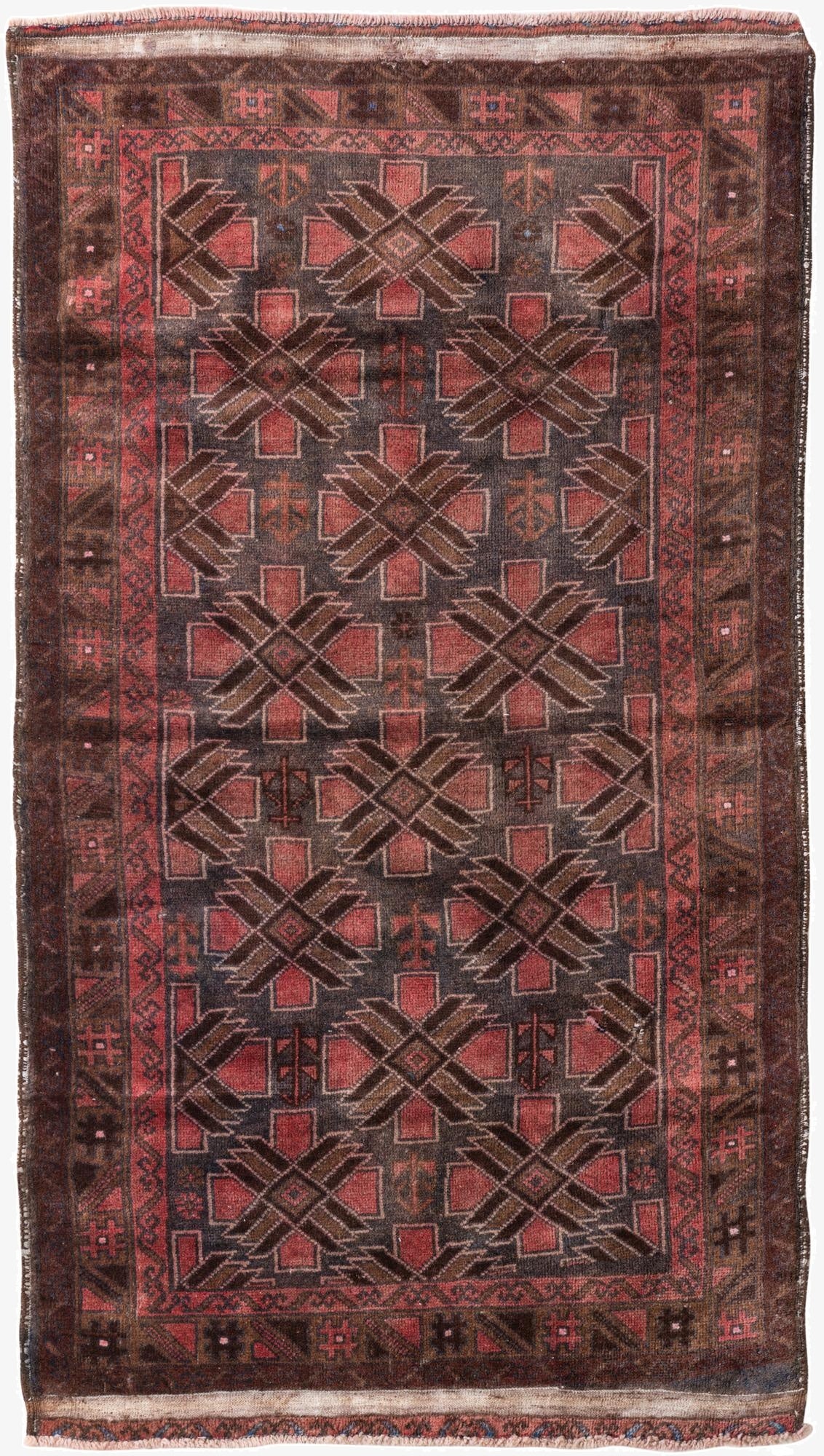  3' 6 x 6' 4  Hand Knotted Ultra Vintage Persian Wool Rug