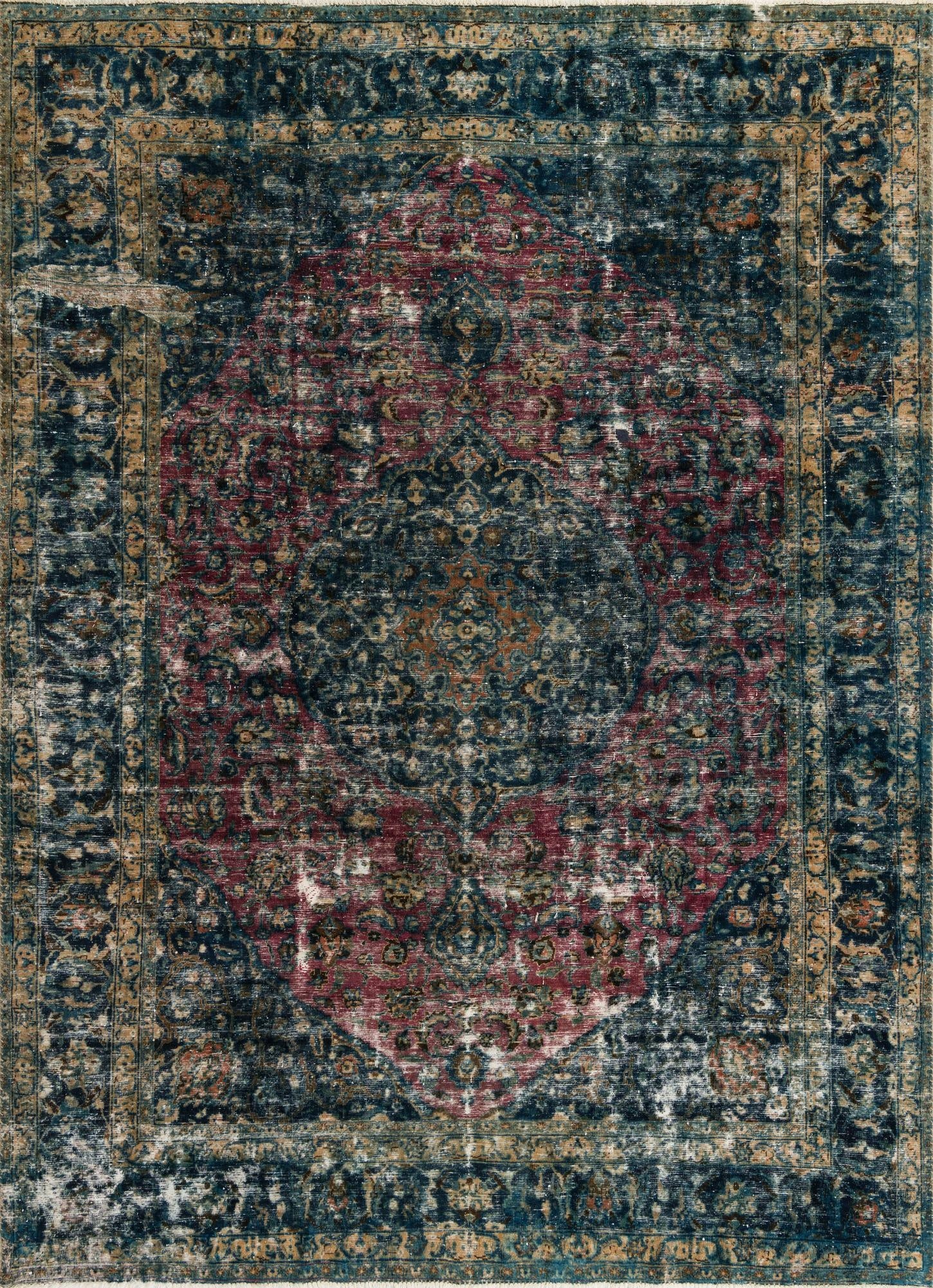  8' x 11' 2  Hand Knotted Ultra Vintage Persian Wool Rug