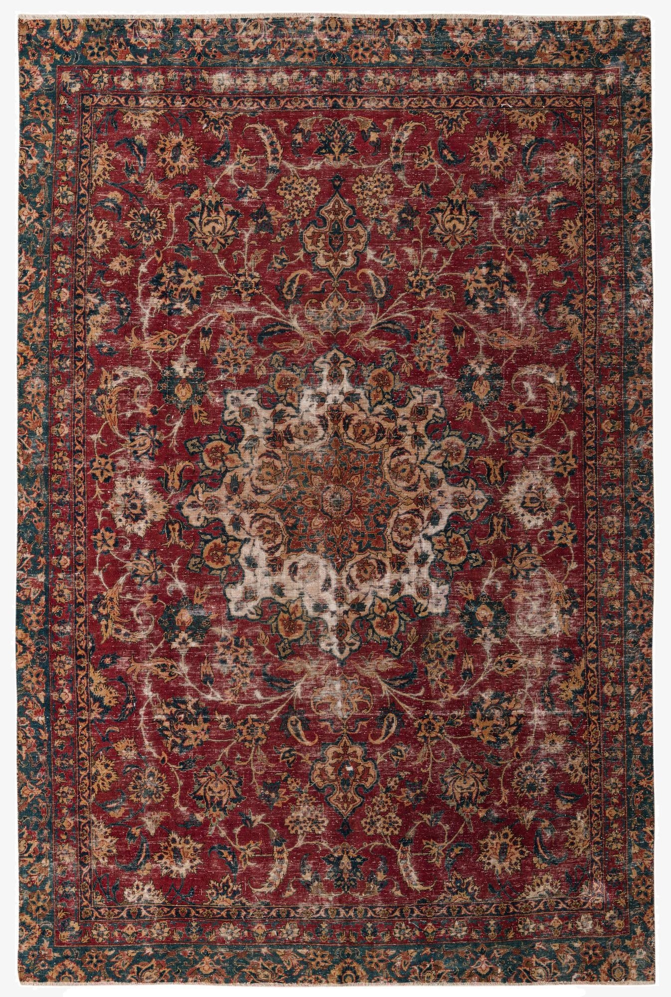 7' 10 x 11' 8  Hand Knotted Ultra Vintage Persian Wool Rug