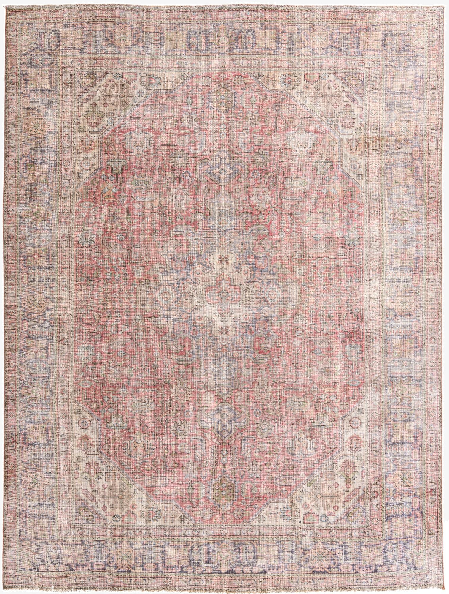  9' 8 x 12' 8  Hand Knotted Ultra Vintage Persian Wool Rug
