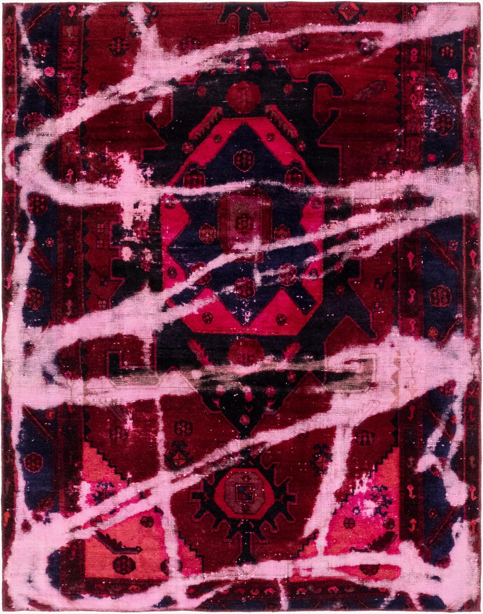  5' 3 x 6' 9  Hand Knotted Ultra Vintage Persian Wool Rug