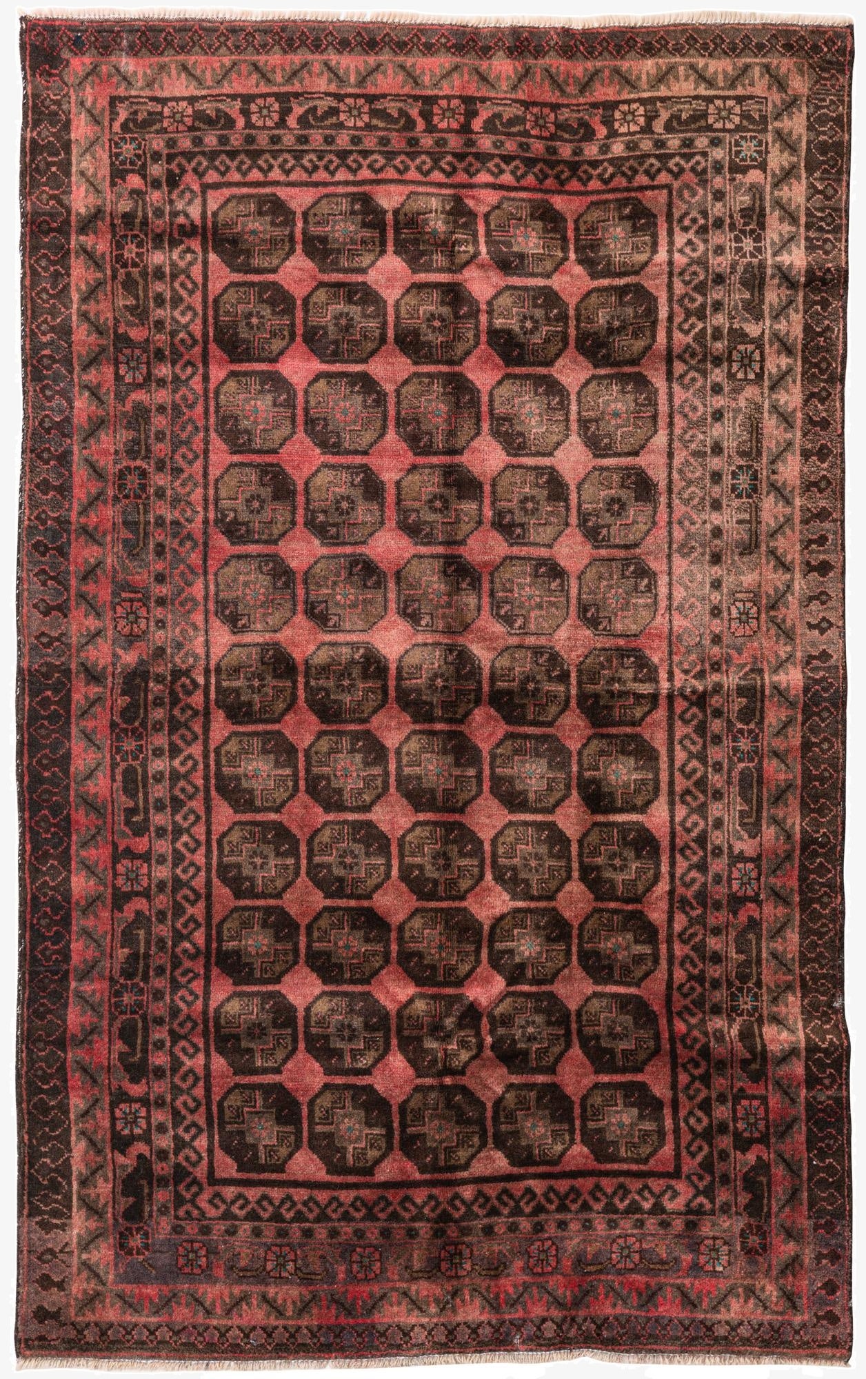  3' 9 x 6' 2  Hand Knotted Ultra Vintage Persian Wool Rug